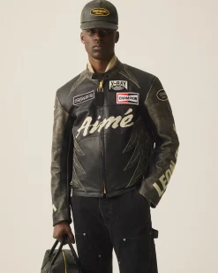 Aimé Leon Dore ALD / Vanson Distressed Leather Moto Jacket> Outerwear