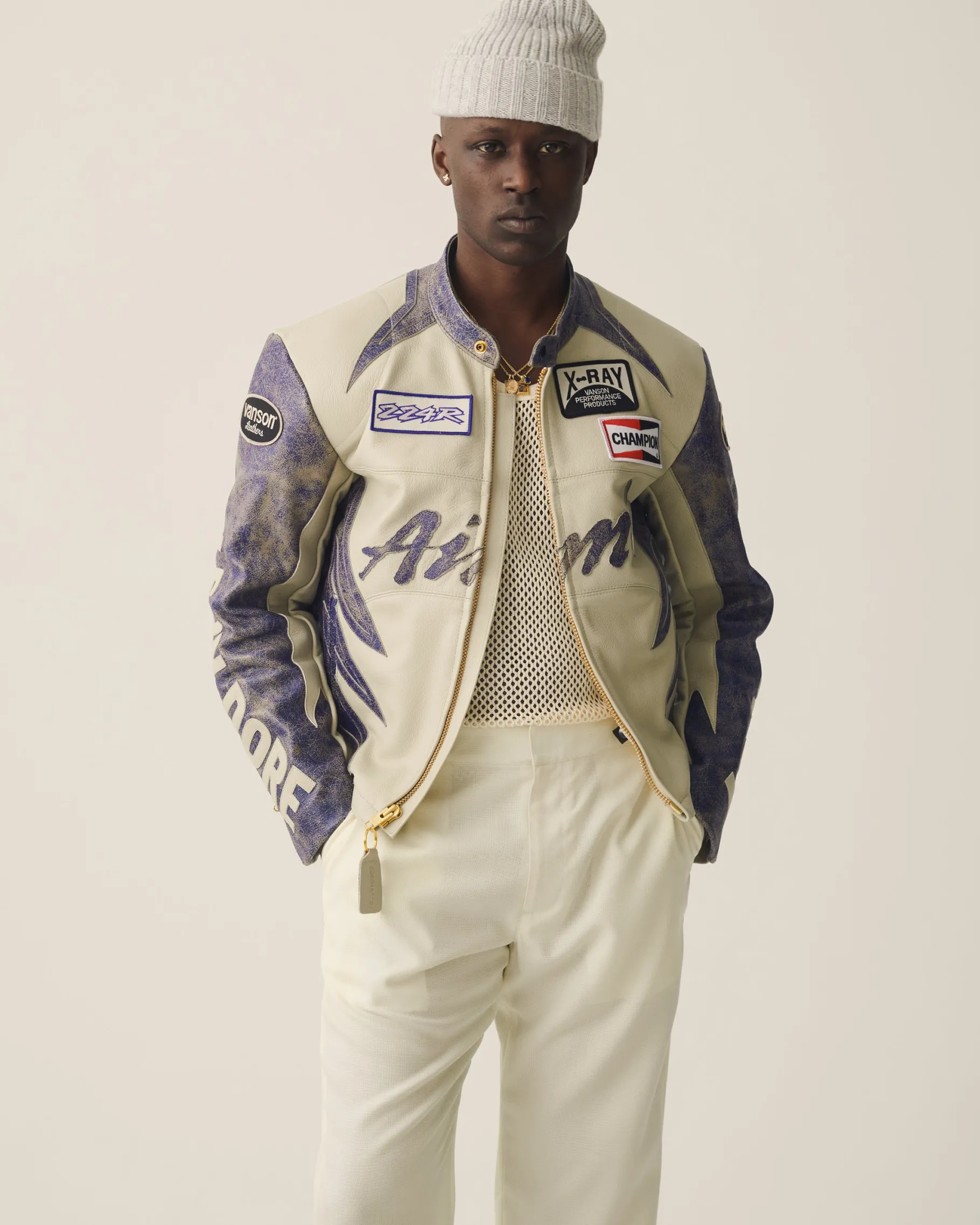 Aimé Leon Dore ALD / Vanson Distressed Leather Moto Jacket> Outerwear