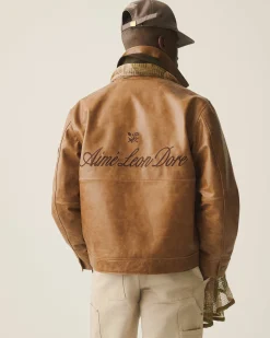 Aimé Leon Dore Leather Aviator Jacket><noscript><img width=