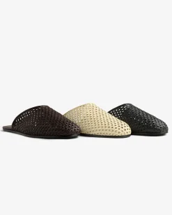 Aimé Leon Dore Leather Raffia Mule><noscript><img width=