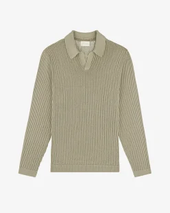 Aimé Leon Dore Long-Sleeve Mesh Knit Polo> Sweaters