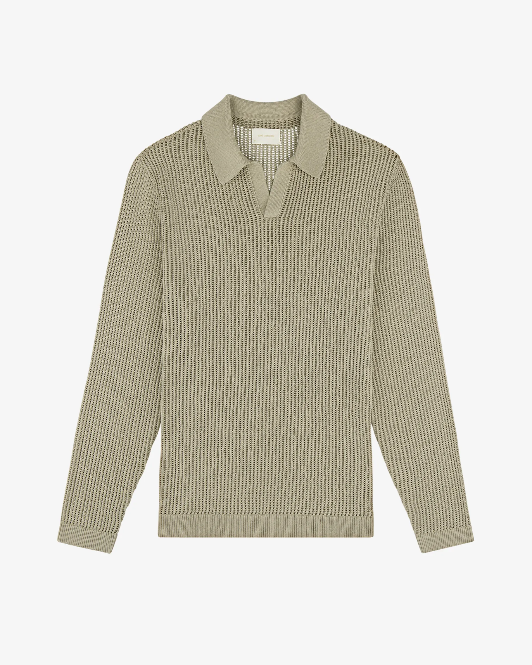 Aimé Leon Dore Long-Sleeve Mesh Knit Polo> Sweaters