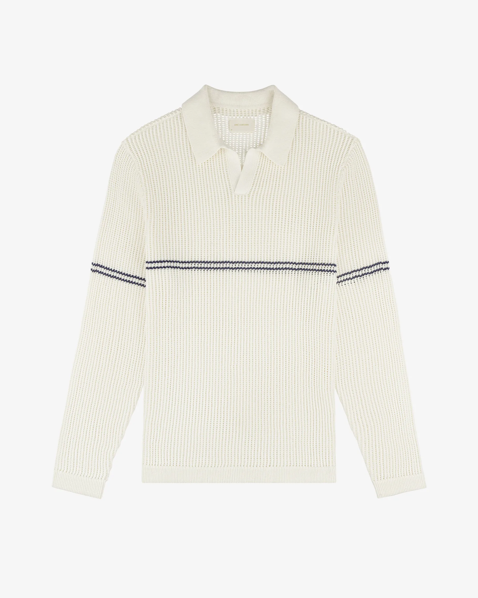 Aimé Leon Dore Long-Sleeve Mesh Knit Polo> Sweaters