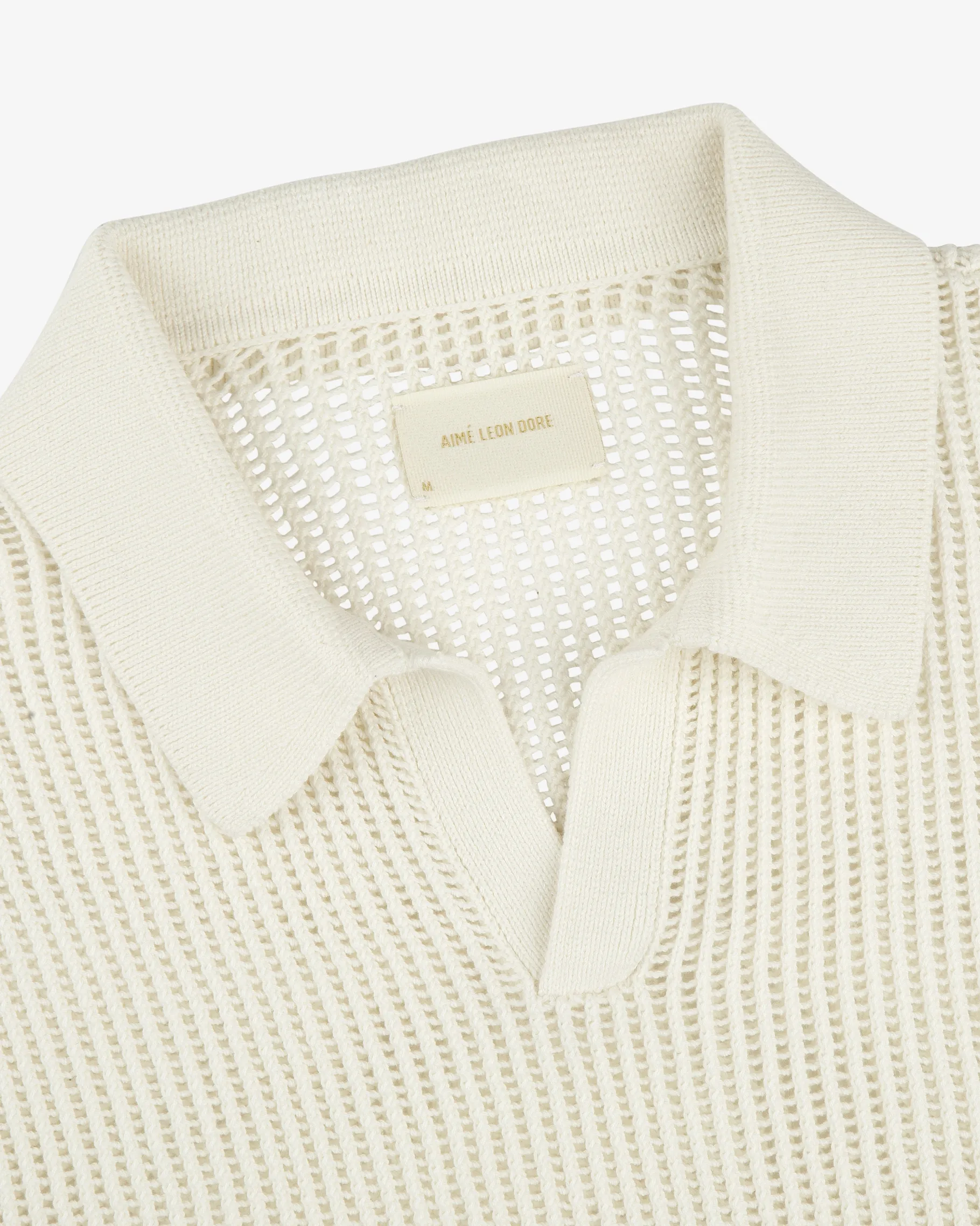 Aimé Leon Dore Long-Sleeve Mesh Knit Polo> Sweaters