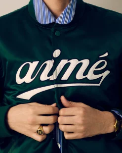 Aimé Leon Dore Satin Varsity Jacket><noscript><img width=