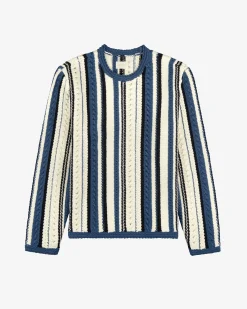 Aimé Leon Dore Striped Eyelet Crewneck Sweater> Sweaters