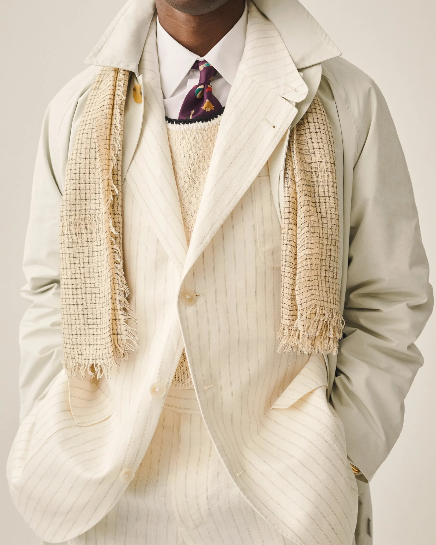 Aimé Leon Dore Striped Linen Suit Jacket> Suiting