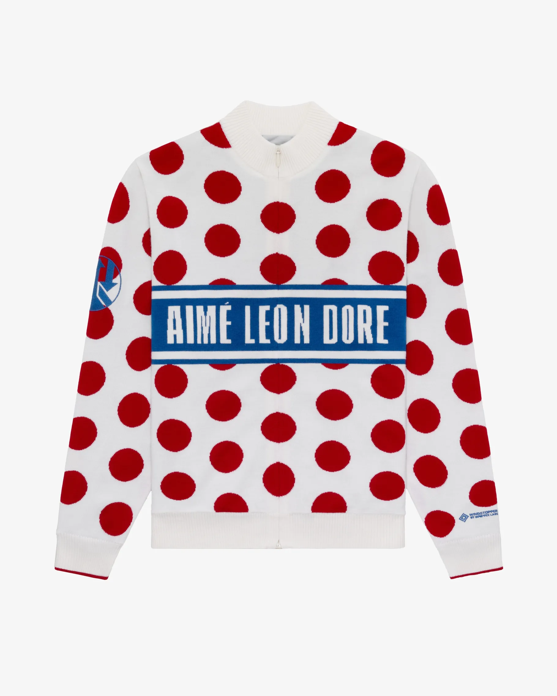 Aimé Leon Dore WINDSTOPPER® Polka Dot Knit Cycling Jersey by GORE-TEX LABS> Sweaters