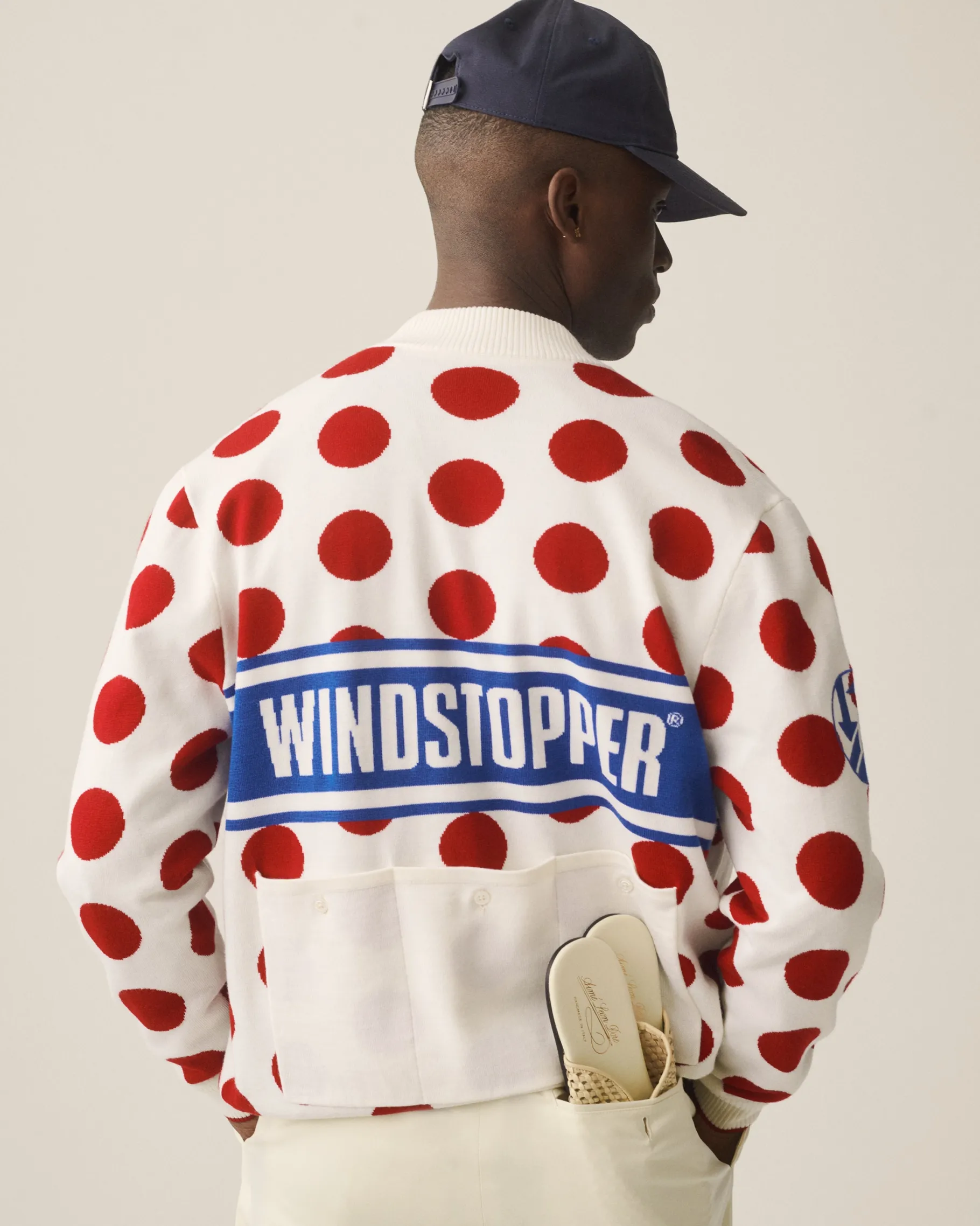 Aimé Leon Dore WINDSTOPPER® Polka Dot Knit Cycling Jersey by GORE-TEX LABS> Sweaters
