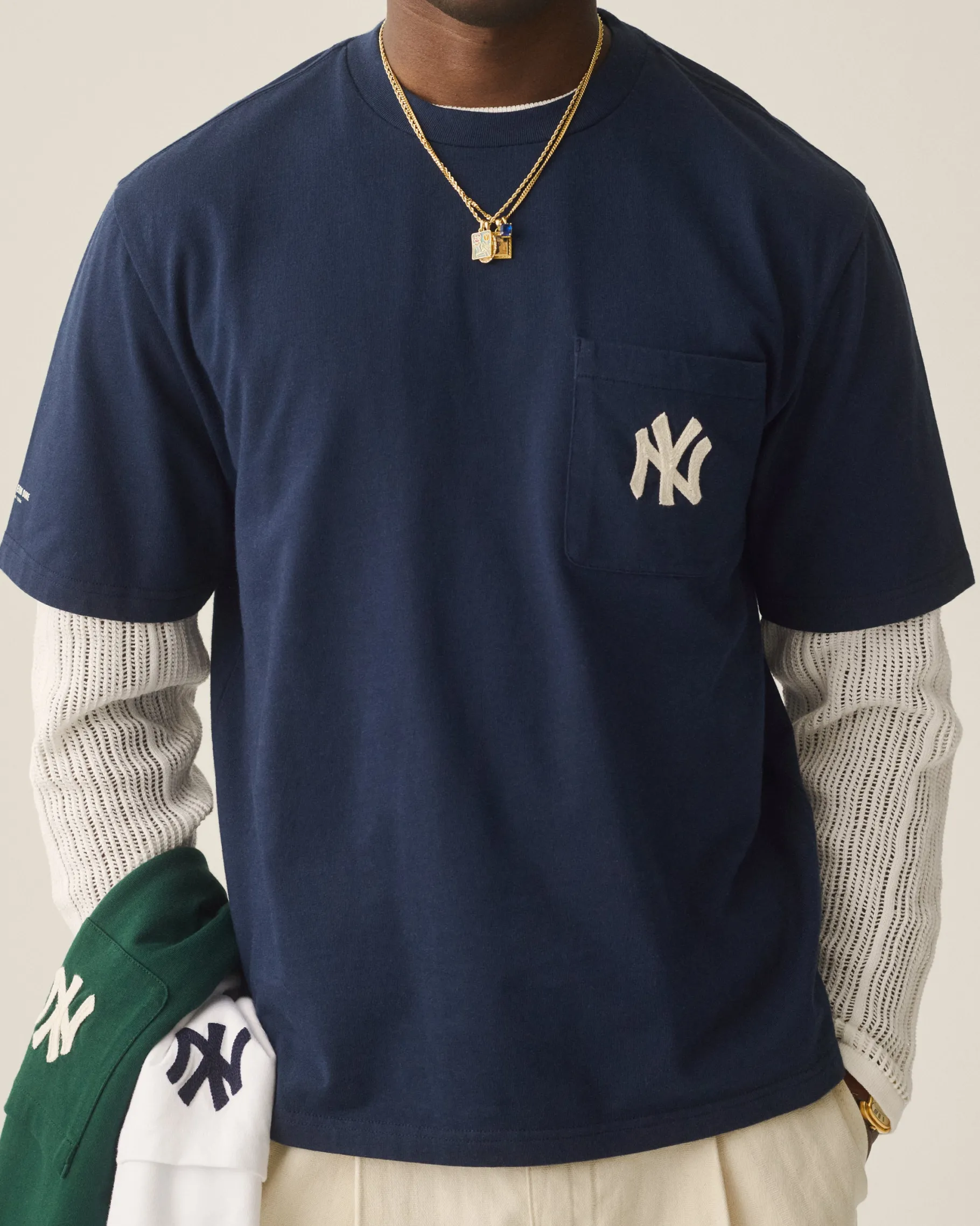 Aimé Leon Dore Yankees Chainstitch Pocket Tee> Tees & Polos